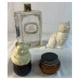 Avon First Edition Bottle and Cat Vanity Items Lot