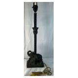 Elephant Base Table Lamp with Twisted Column