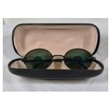Vintage Round Green Lens Novelty Sunglasses Texas Hold’em