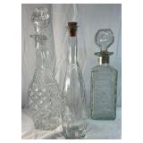 Cut Glass Decanter and Bottle Assortment