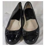Michael Kors Black Ballet Flats with Patent Toe