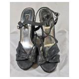 White House Black Market Strappy Heels with Bow