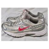 Nike P-6000 Running Shoes White Silver Red Size 8.5