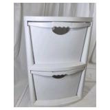 White Plastic 2 Drawer Storage Organizer