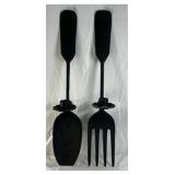 Wall Mount Candle Holders – Black Metal Fork and Spoon