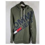 Tommy Jeans Hoodie Men’s XXXL Green Pullover Long Sleeve Logo Sweatshirt