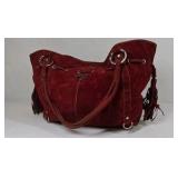 Prada Milano Red Leather Drawstring Shoulder Bag