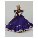 Vintage Mattel Barbie Doll 1966 Malaysia – Crochet Dress Purple Gown