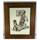 Norman Rockwell Doctor Print Framed Medical Scene Art