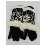 Muk Luks Knit Gloves Faux Fur Trim Winter Gloves