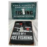 Ice Fishing Humor Metal Sign Lot Wall Decor