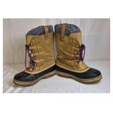 Sorel Winter Boots – Tan Leather and Rubber Lace-Up Size 5