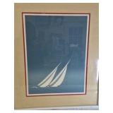 1988 America’s Cup Sailing Print – Framed Nautical Artwork