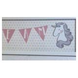 Framed Dream Unicorn Wall Art – Nursery Decor Banner Print
