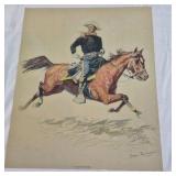 Vintage Western & Portrait Prints Lot of 3 – Cowboy Horse Rider & Woman Illustration Art