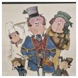 Vintage 1981 Carriage Hill Dickens Days Print – Framed Signed Illustration