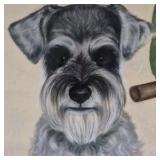 June Williams 1978 Dog Parrot Portrait Framed Art Schnauzer Great Dane