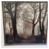 Harald Scherer Style Forest Landscape Print Framed Foggy Trees Path