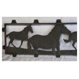 Vintage Cast Iron Running Horses Wall Art Western Decor