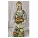 Vintage Farmer Couple Figurines Man Woman Harvest Decor Set
