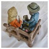 Lefton Ceramic Figurine Couple on Bench
