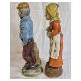 Hand Painted Ceramic Farmer Figurines