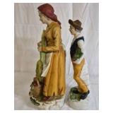 Hand Painted Figurines Woman and Man Harvest Scene