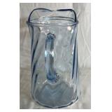 Blue Glass Pitcher with Lid