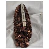 Brown Sequin Clutch Evening Purse
