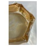 Carnival Glass Ashtray Geometric Design