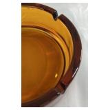 Amber Glass Round Ashtray