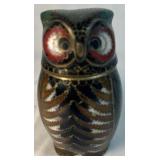 Cloisonné Enamel Owl Trinket Box