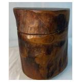 Hand Carved Wooden Lidded Box