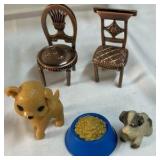 Assorted Miniatures and Small Toys – Dolls Chairs Blocks Plane Figures