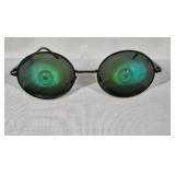 Vintage Round Green Lens Novelty Sunglasses Texas Hold’em