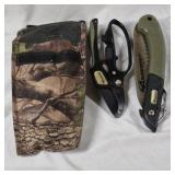 Anvil Hand Pruner Shears Lot with Camo Sheath Garden Clippers