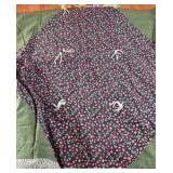 Patchwork Quilted Blanket with Floral and Color Block Design