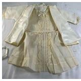 Tru Vintage Baby Outfit with Bonnet – Cream Embroidered Dress Set