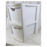 White Plastic 2 Drawer Storage Organizer