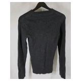 Calvin Klein Jeans Ribbed Sweater Women’s Medium Gray Long Sleeve Knit Top