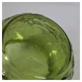 Green Embossed Glass Bowl and Ceramic Planter – Textured Floral Design