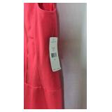 Lauren Ralph Lauren Red Sleeveless Dress Gold Zipper Fit Flare Style