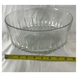 Cut Glass Bowl Set Large Serving Bowls with Matching Dessert Bowls Lot