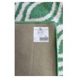 Huntington Home Area Rug Green White Geometric Pattern Accent Floor Rug