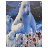 Coca-Cola Polar Bears Canvas Wall Art Pair Winter Scene Coke Decor