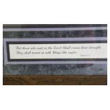 Vintage Bald Eagle Mountain Print Framed Wildlife Art Scripture Quote