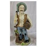 Vintage Farmer Couple Figurines Man Woman Harvest Decor Set