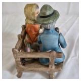 Lefton Ceramic Figurine Couple on Bench