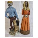 Hand Painted Ceramic Farmer Figurines