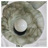 Dale Tiffany Style Floral Table Lamp with Glass Shades